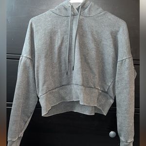 Womens Medium Cropped Grey Hoodie